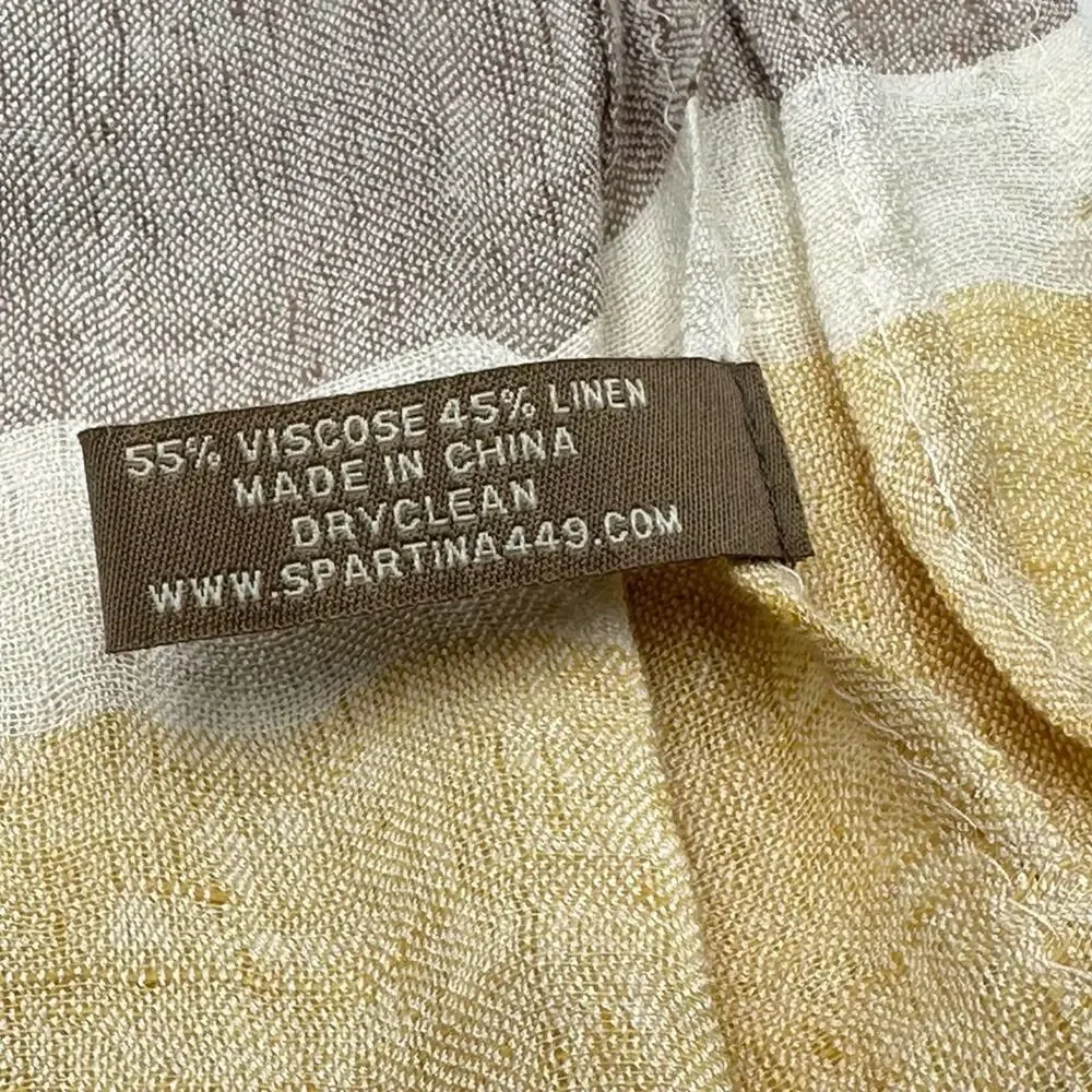 Spartina 449 Neutral Tones Striped Scarf 55% viscose 45% linen